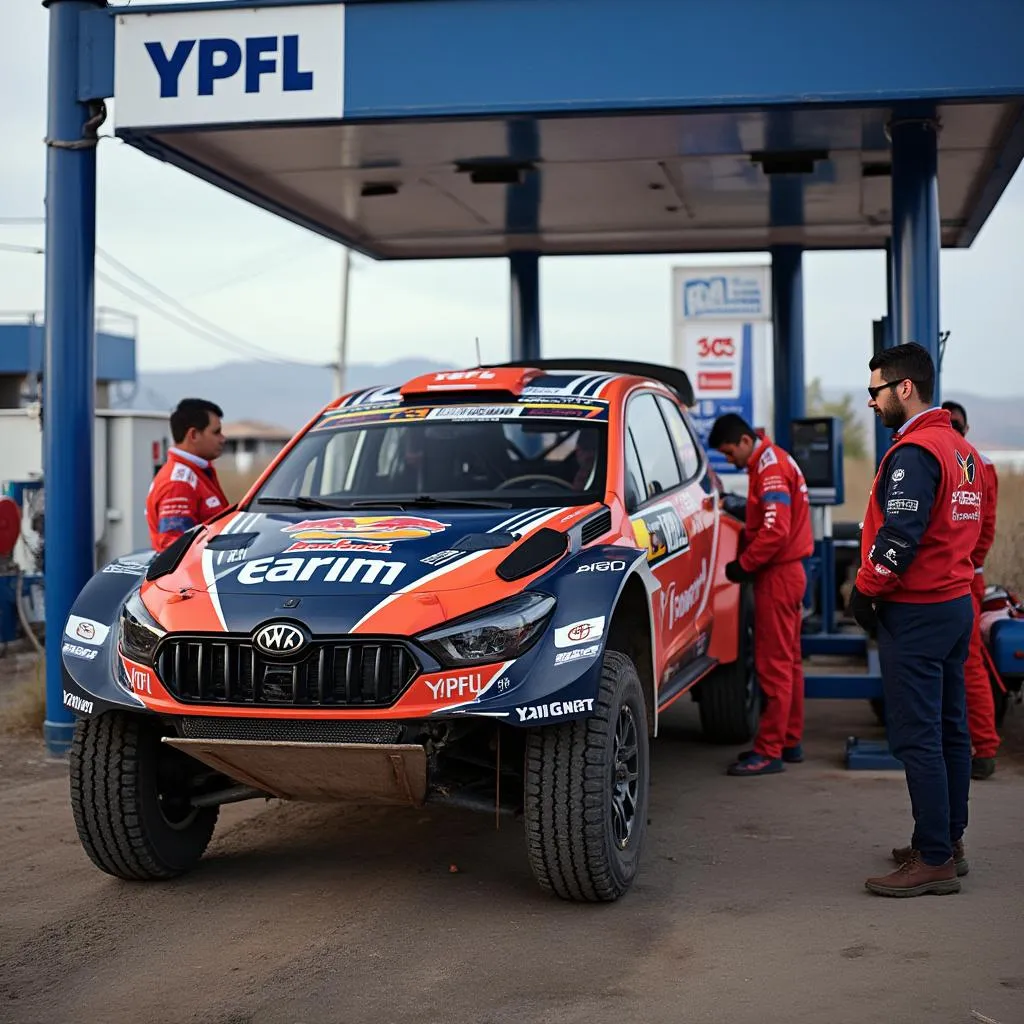 Equipo en el Rally Dakar